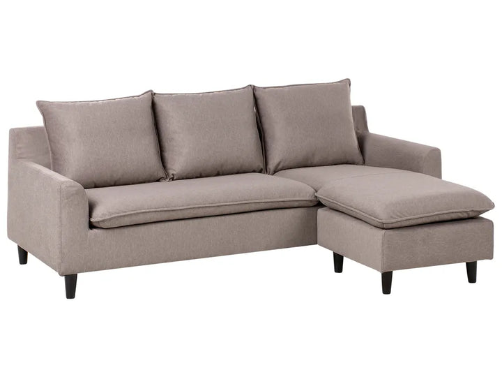 Corner Sofa 3 Seater Fabric Taupe Left Hand Idou