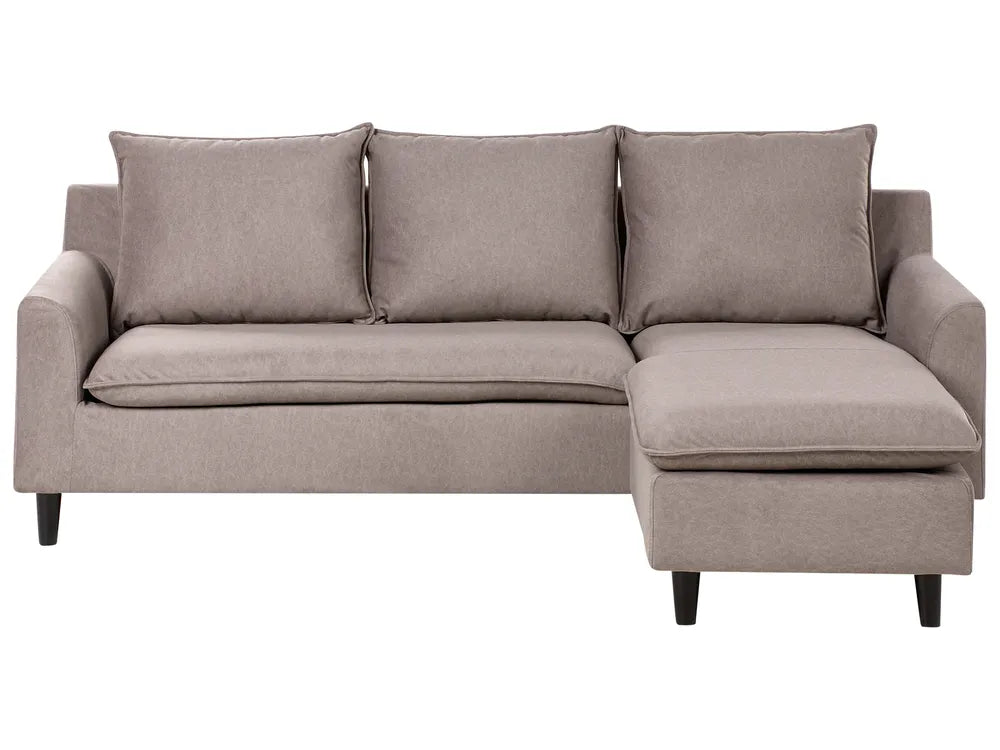Corner Sofa 3 Seater Fabric Taupe Left Hand Idou