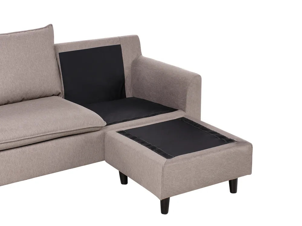 Corner Sofa 3 Seater Fabric Taupe Left Hand Idou