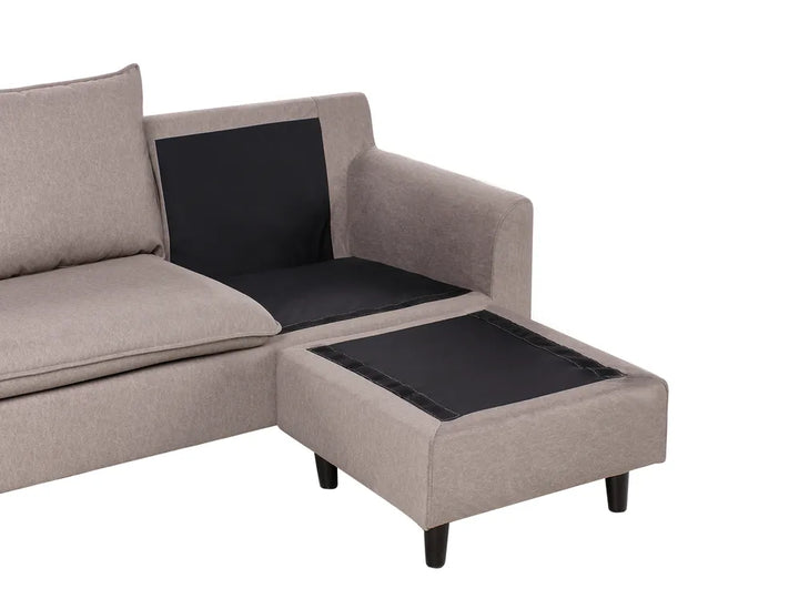 Corner Sofa 3 Seater Fabric Taupe Left Hand Idou