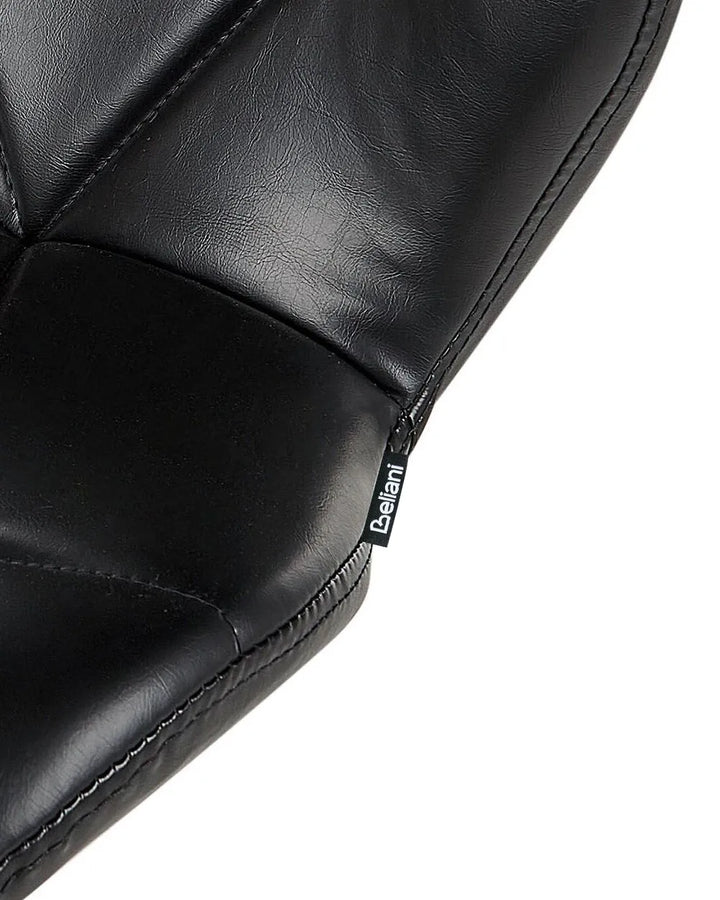 Set of 2 Bar Chairs Faux Leather Swivel Black High Quality Solvia