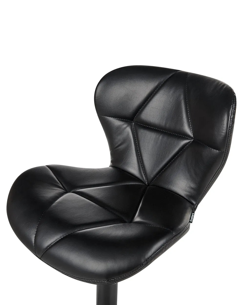 Set of 2 Bar Chairs Faux Leather Swivel Black High Quality Solvia