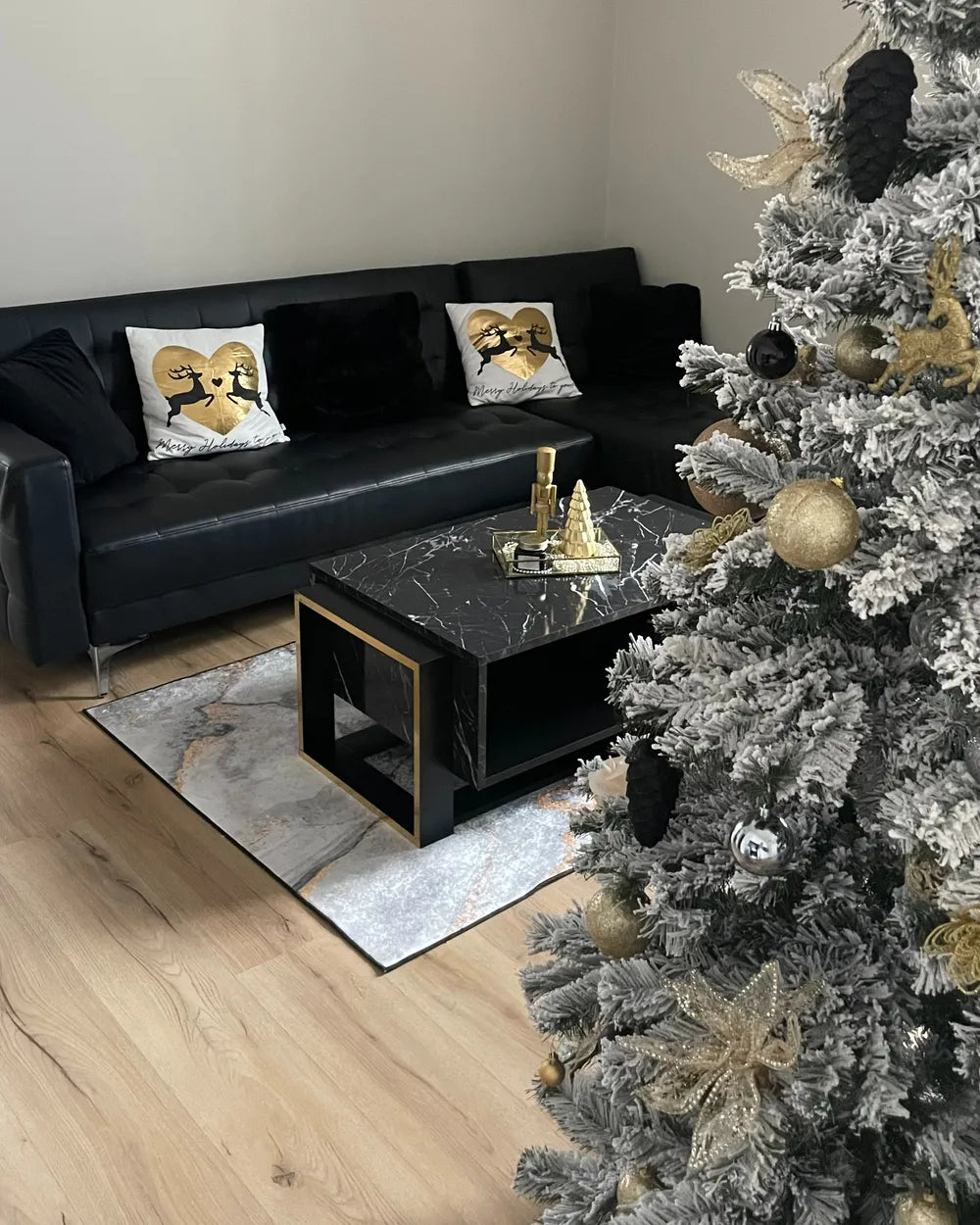 Modular Corner Sofa Bed 4 Seater Faux Leather Black Left Hand Denby