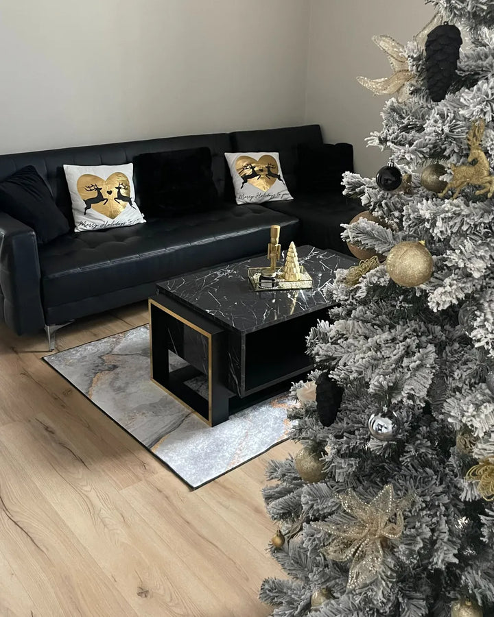 Modular Corner Sofa Bed 4 Seater Faux Leather Black Left Hand Denby