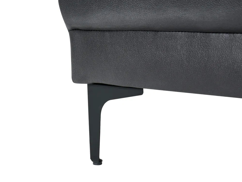 Modular Corner Sofa Bed 4 Seater Faux Leather Black Left Hand Denby