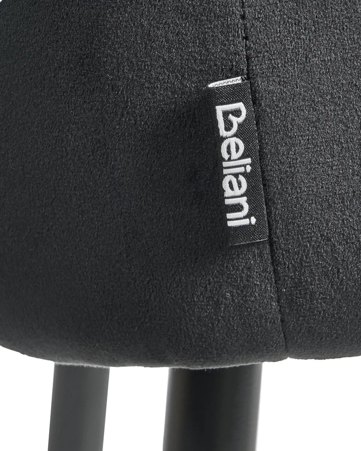 Set of 2 Bar Chairs Velvet Black Precise Finish Gellon