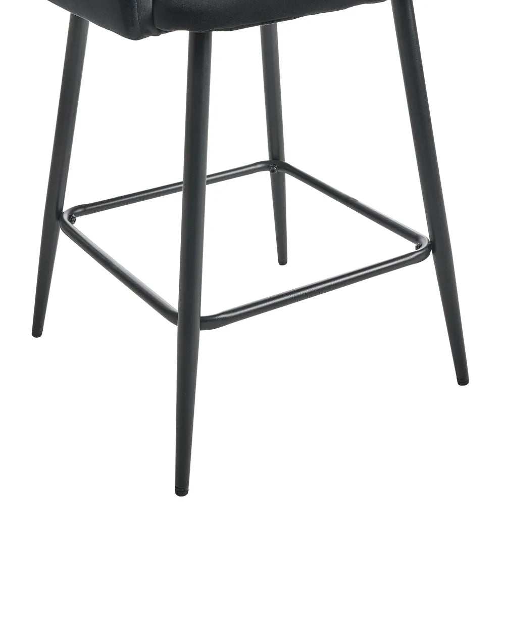 Set of 2 Bar Chairs Velvet Black Precise Finish Gellon