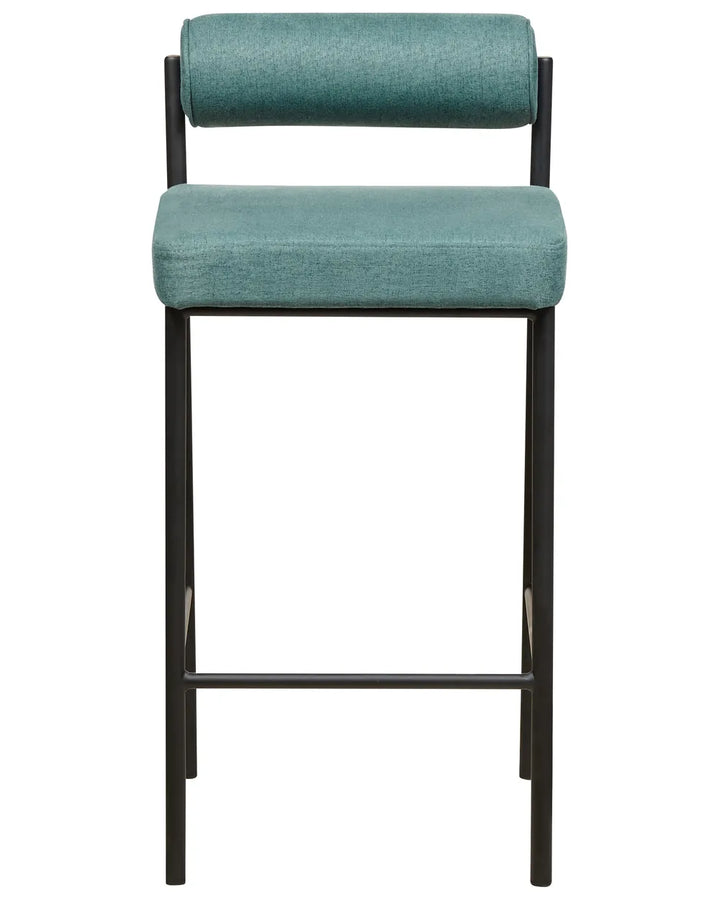 Set of 2 Bar Chairs Teal Leg Caps for Surface Protection Nurvia