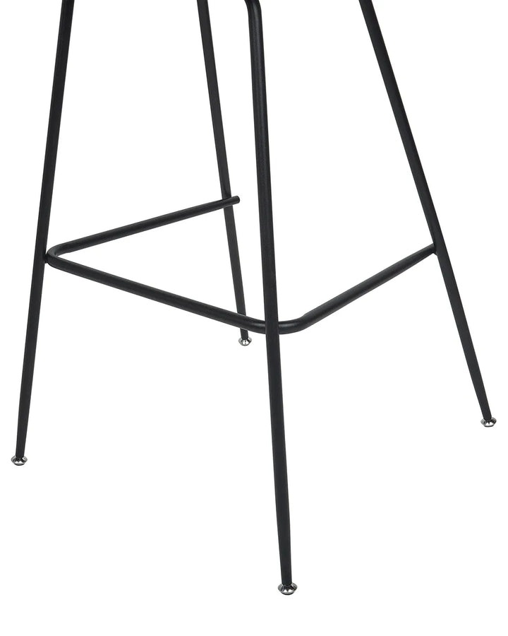 Set of 2 Bar Chairs Velvet Taupe Stable Legs for Maximum Comfort Trevla