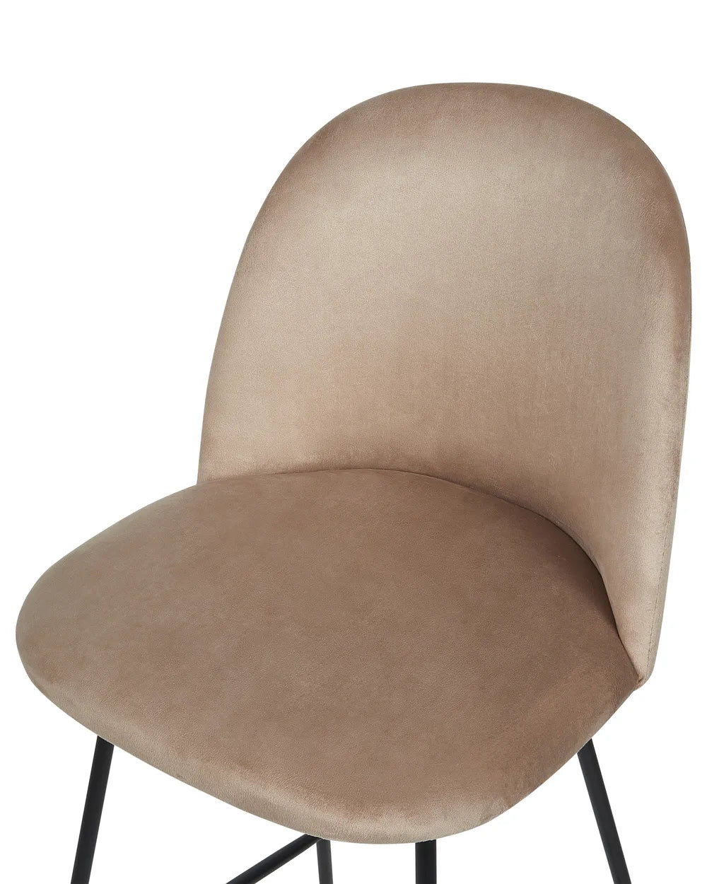 Set of 2 Bar Chairs Velvet Taupe Stable Legs for Maximum Comfort Trevla