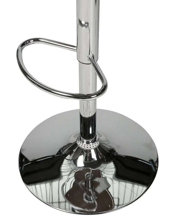 Set of 2 Bar Chairs Faux Leather Swivel Black Precise Finish Montea