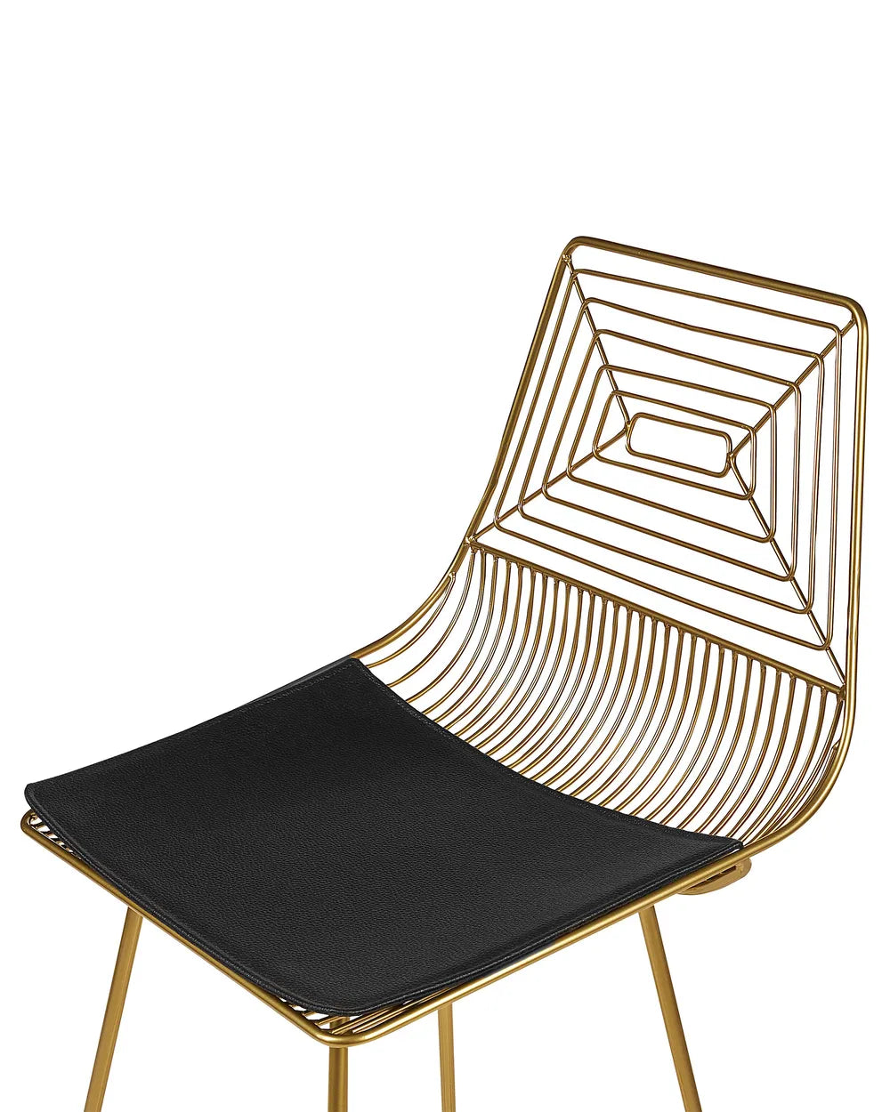 Set of 2 Bar Chairs Metal Gold Trendy Design and Colour Brinza