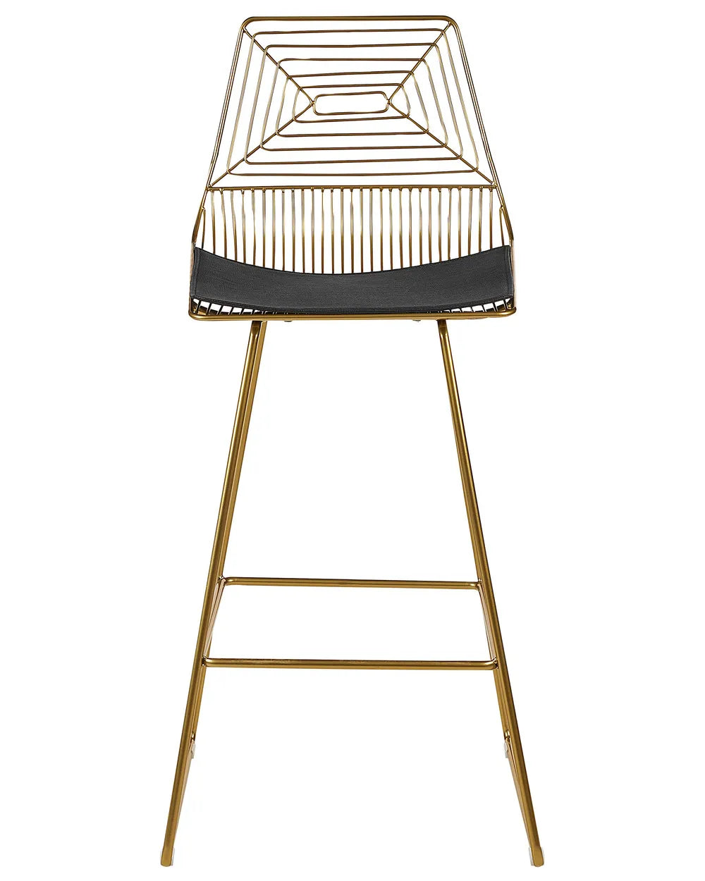 Set of 2 Bar Chairs Metal Gold Trendy Design and Colour Brinza