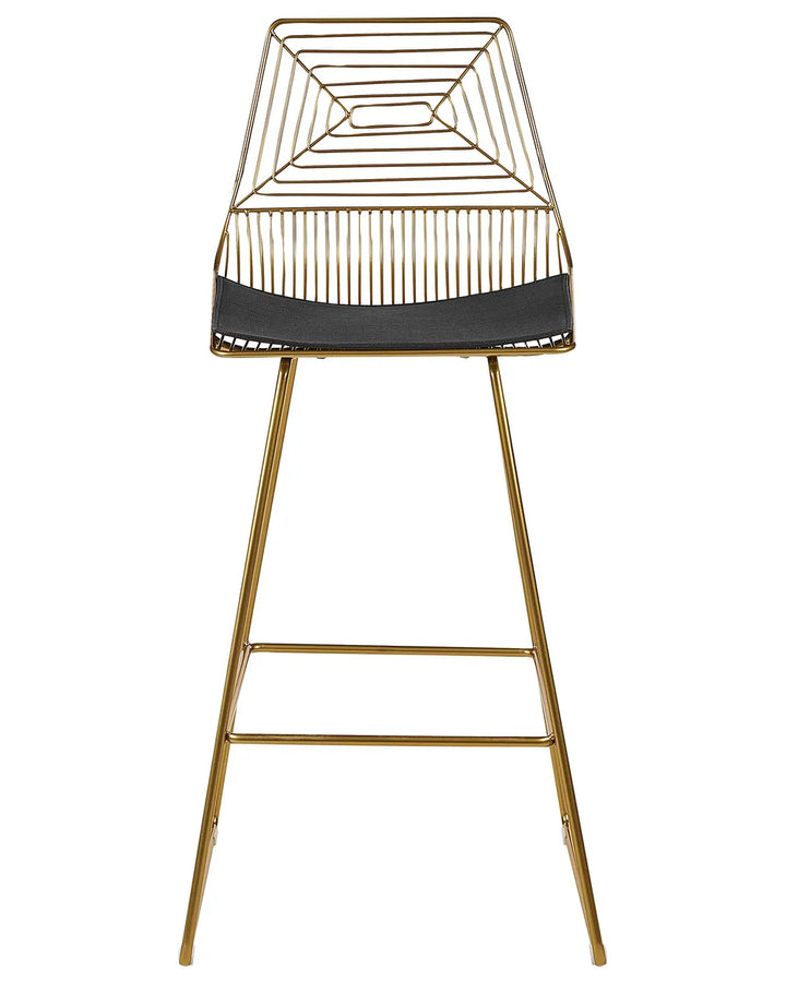 Set of 2 Bar Chairs Metal Gold Trendy Design and Colour Brinza