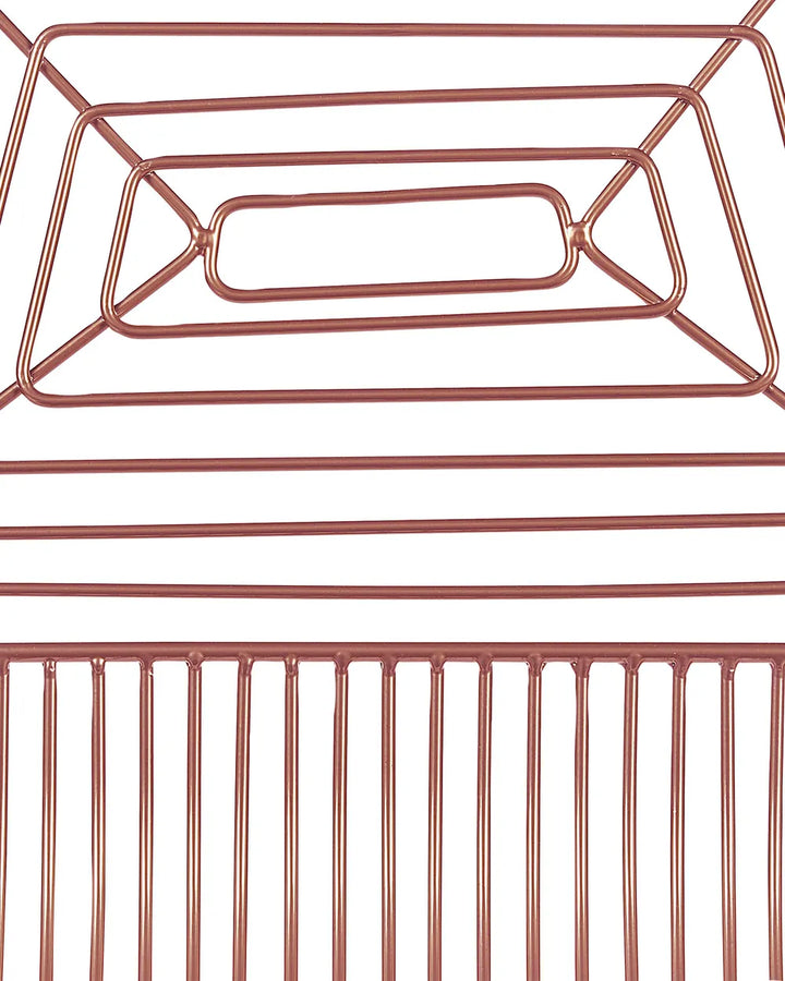 Set of 2 Bar Chairs Metal Rose Gold Robust Frame Brinza