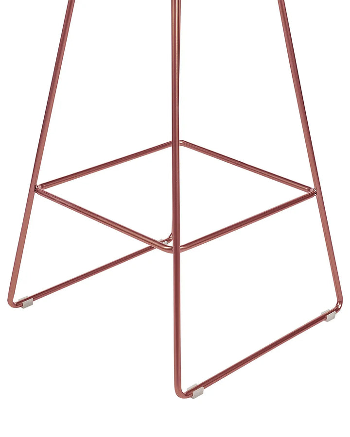 Set of 2 Bar Chairs Metal Rose Gold Robust Frame Brinza