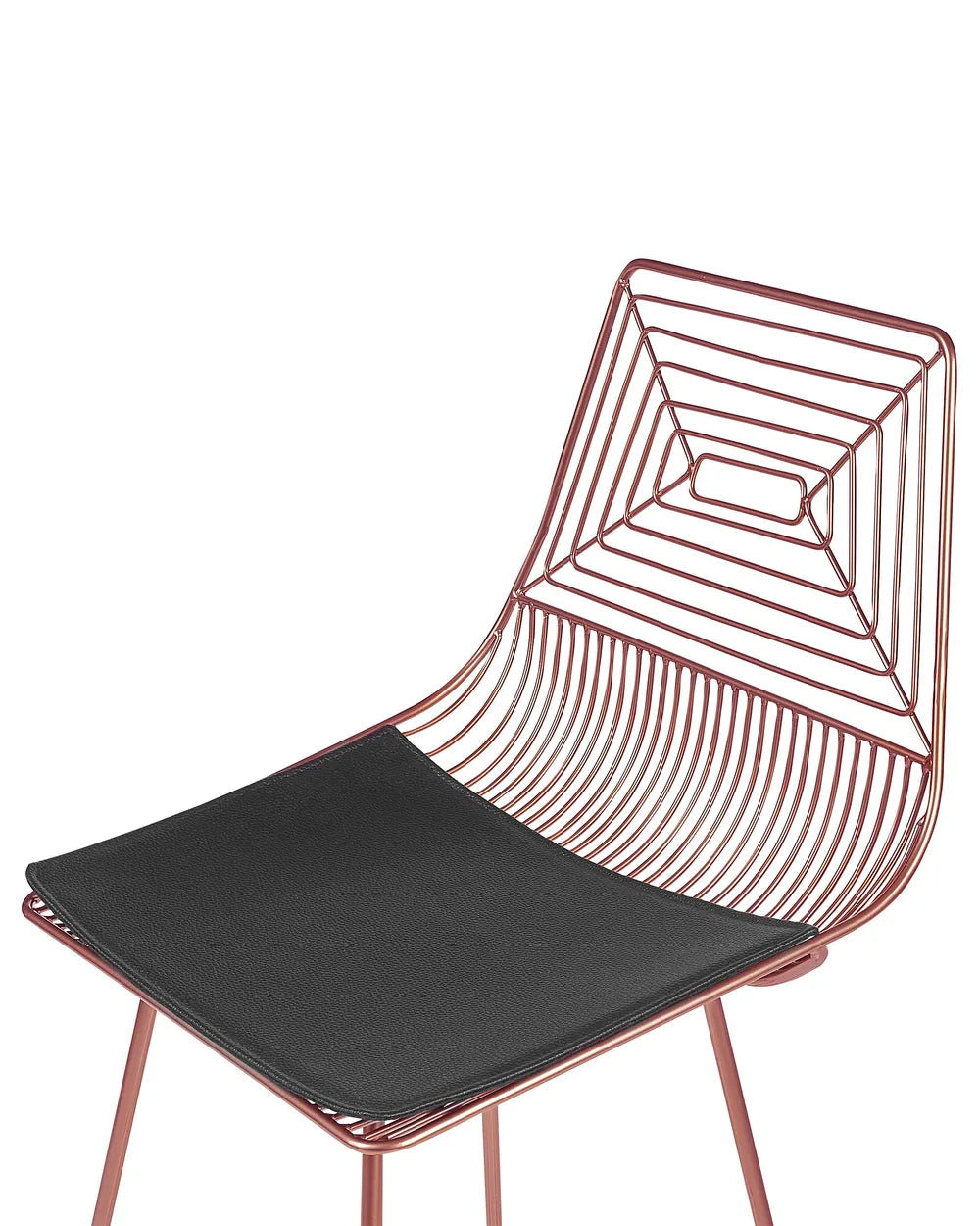 Set of 2 Bar Chairs Metal Rose Gold Robust Frame Brinza