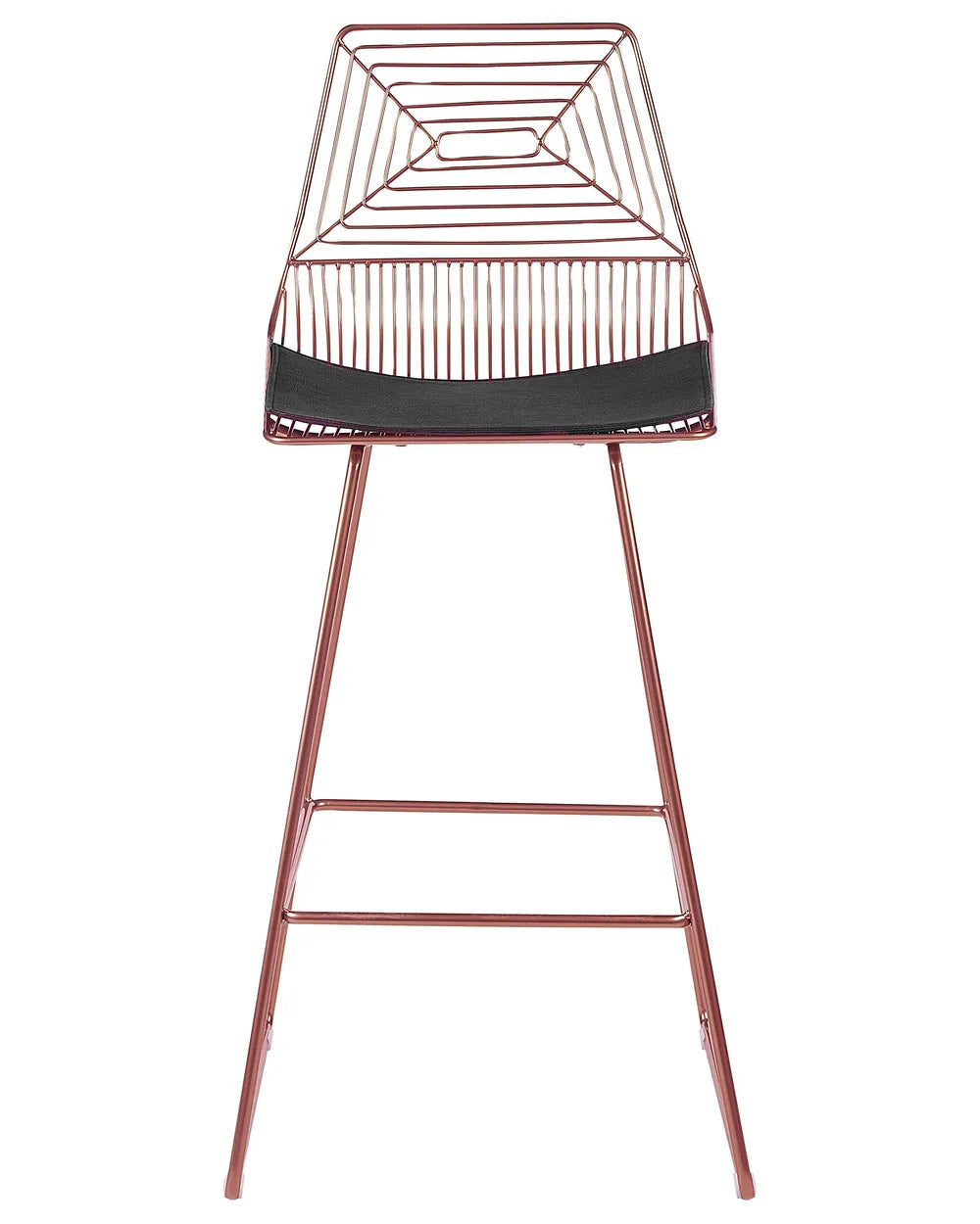 Set of 2 Bar Chairs Metal Rose Gold Robust Frame Brinza