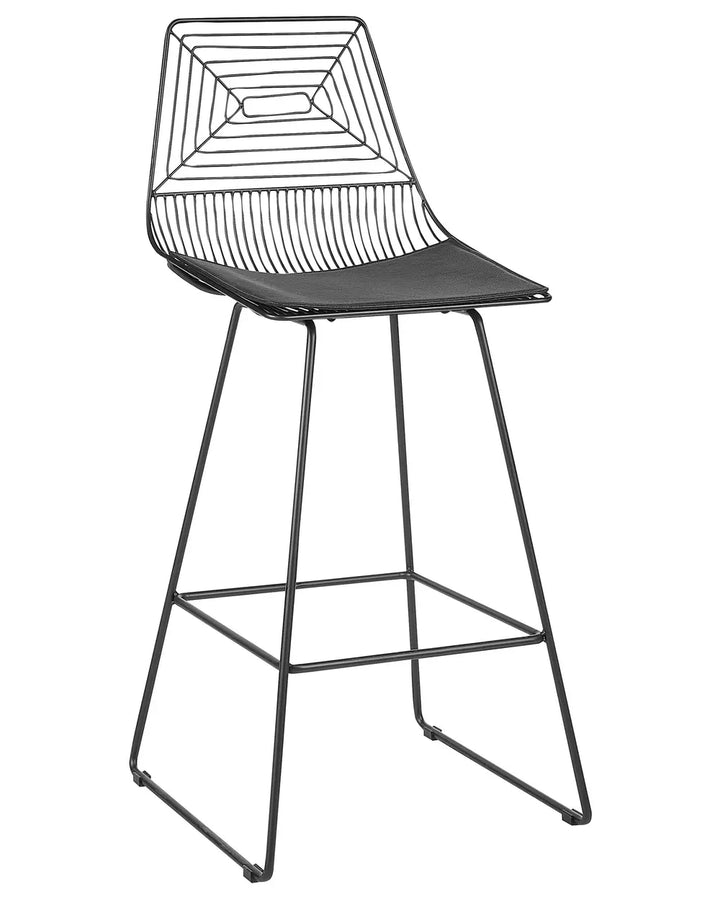 Set of 2 Bar Chairs Metal Black Robust Frame Livaro