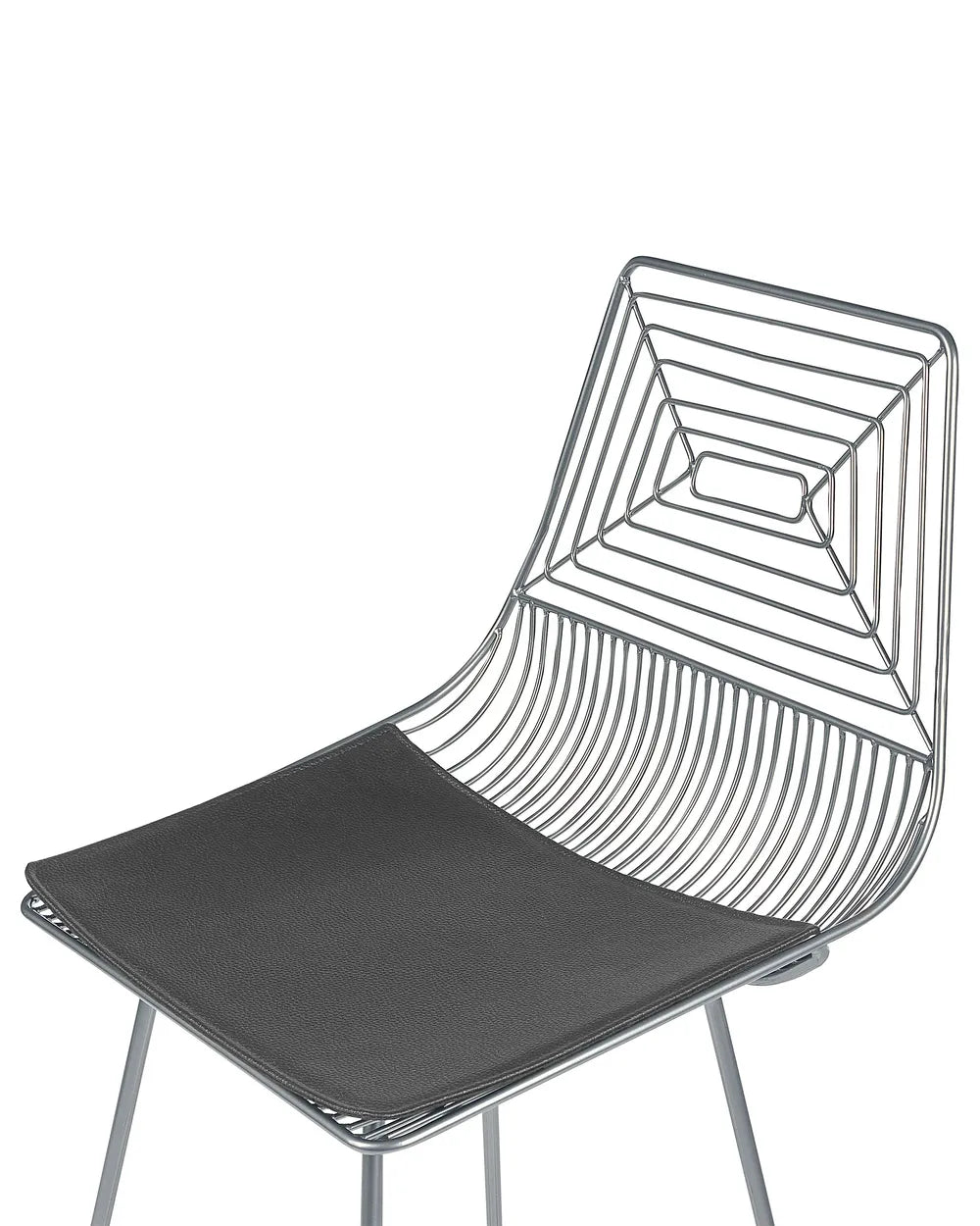 Set of 2 Bar Chairs Metal Silver Trendy Design Livaro