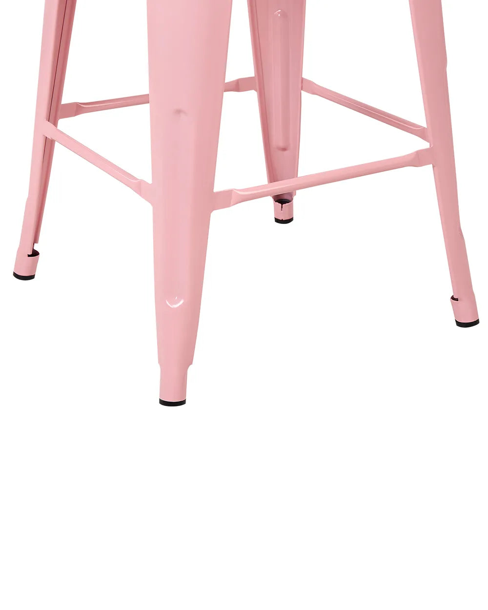 Set of 2 Bar Stools Metal Pink Space-Saving and Stackable Yerano