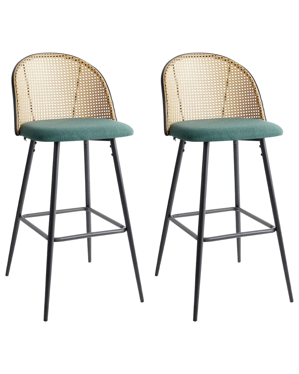 Set of 2 Bar Chairs  Metal Green Decorative Yet Functional Invero