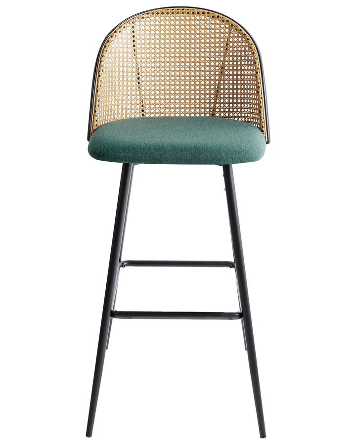 Set of 2 Bar Chairs  Metal Green Decorative Yet Functional Invero
