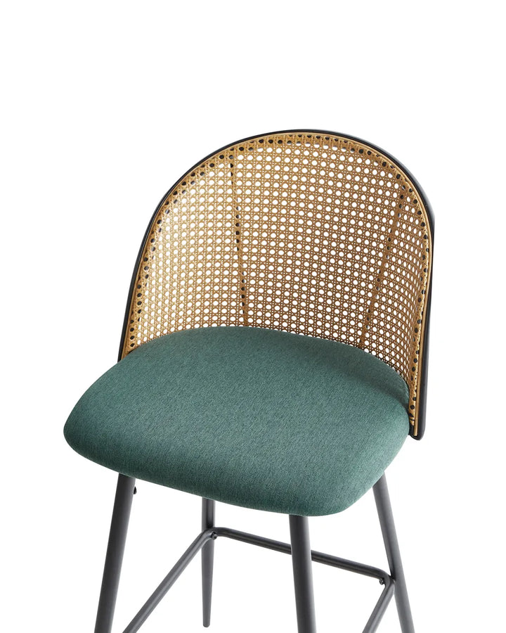 Set of 2 Bar Chairs  Metal Green Decorative Yet Functional Invero