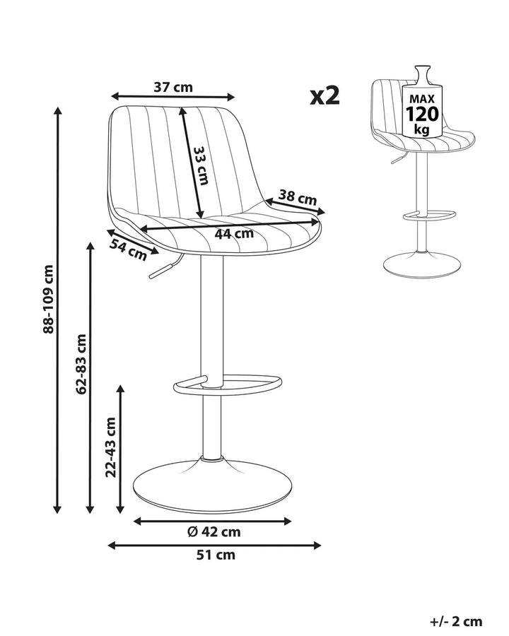 Set of 2 Bar Chairs Velvet Swivel Light Beige Comfortable Footrest Dravon