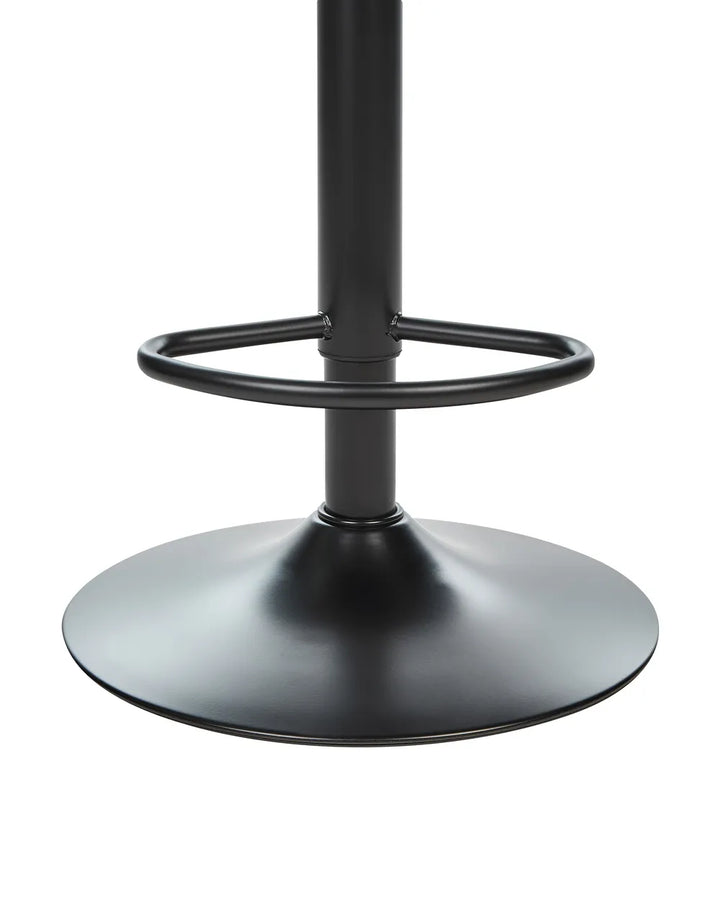 Set of 2 Bar Chairs Velvet Swivel Light Beige Comfortable Footrest Dravon