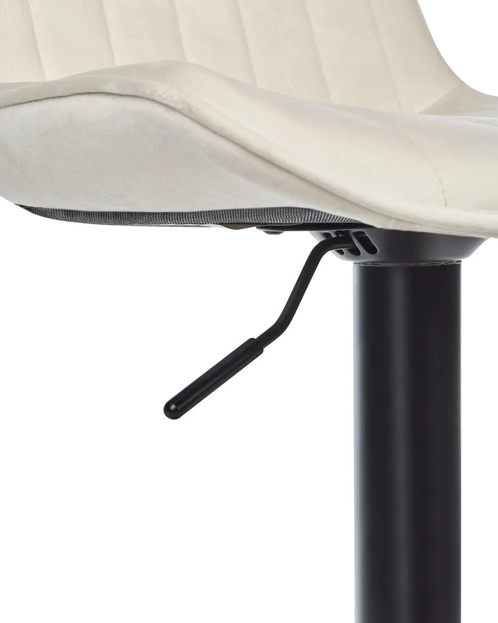 Set of 2 Bar Chairs Velvet Swivel Light Beige Comfortable Footrest Dravon