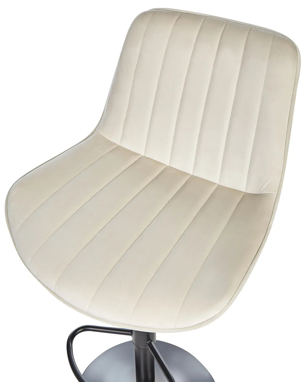 Set of 2 Bar Chairs Velvet Swivel Light Beige Comfortable Footrest Dravon