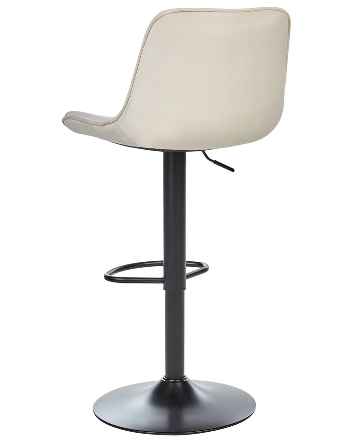 Set of 2 Bar Chairs Velvet Swivel Light Beige Comfortable Footrest Dravon