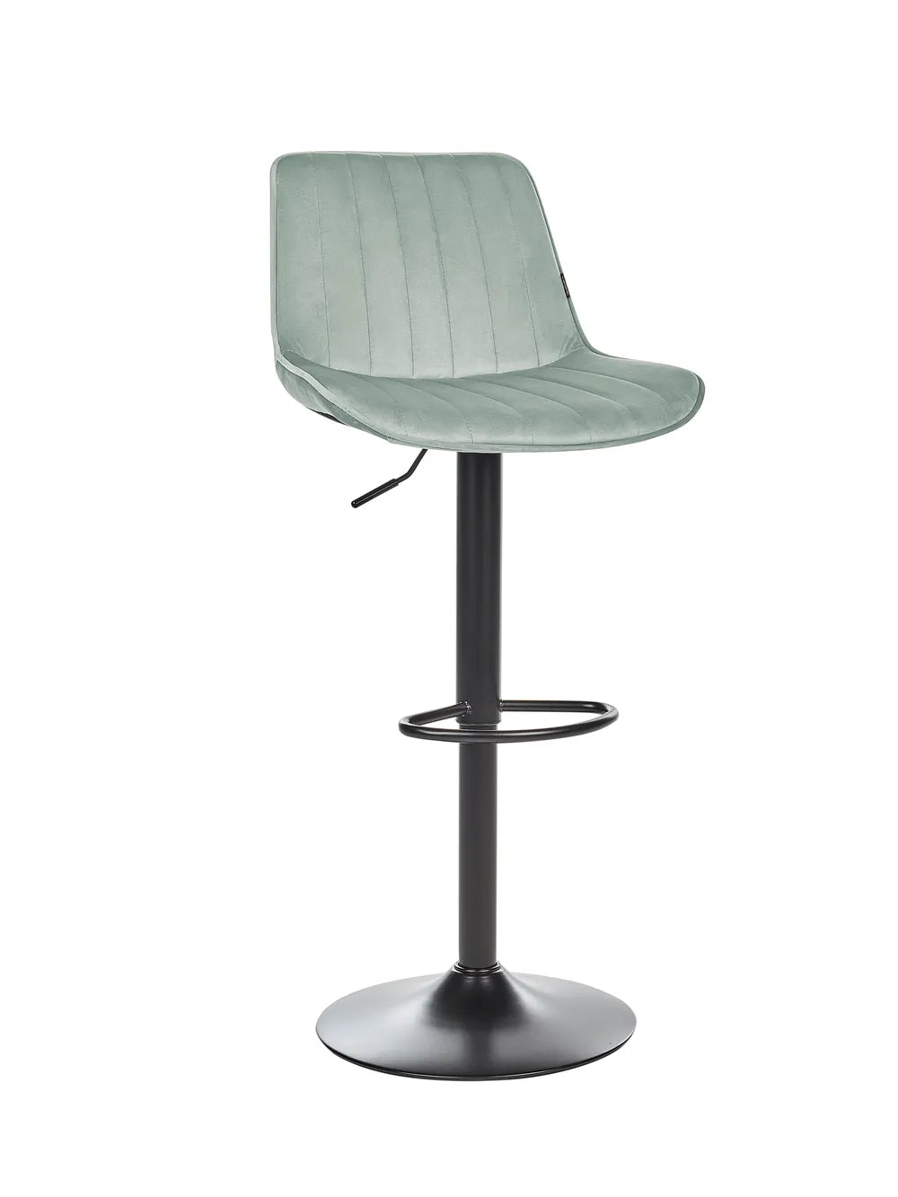 Set of 2 Bar Chairs Velvet Swivel Mint Green Adjustable Height Dravon
