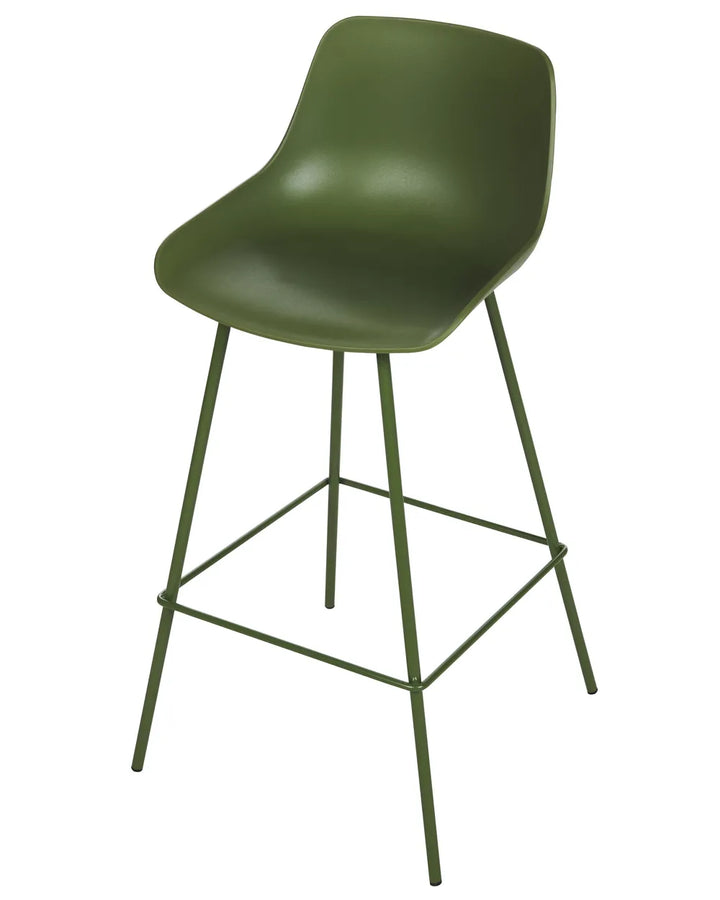 Set of 2 Bar Chairs Green Sturdy Frame Construction Revora