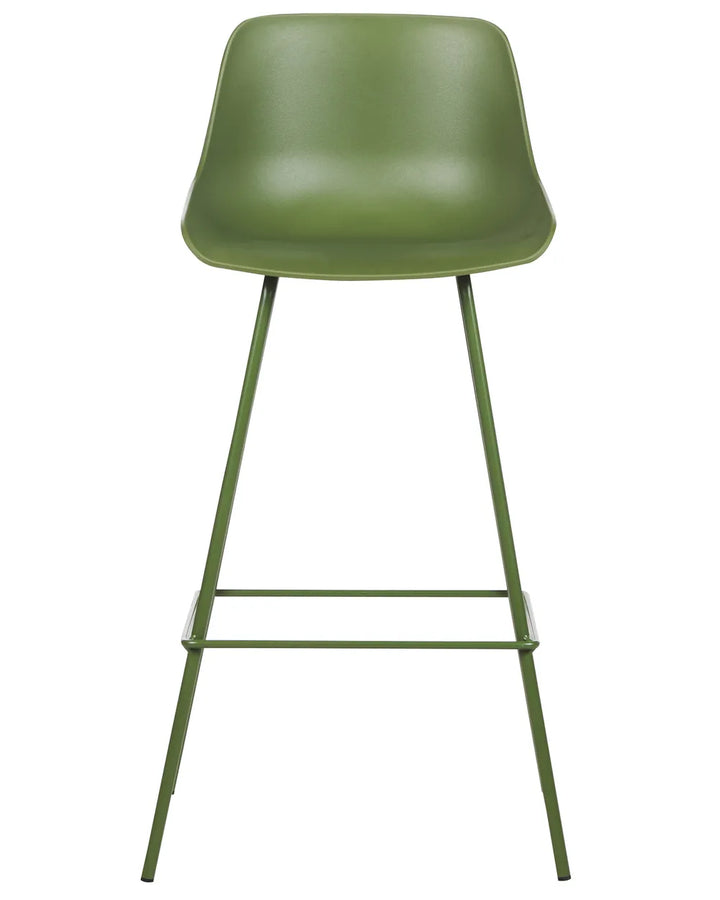 Set of 2 Bar Chairs Green Sturdy Frame Construction Revora