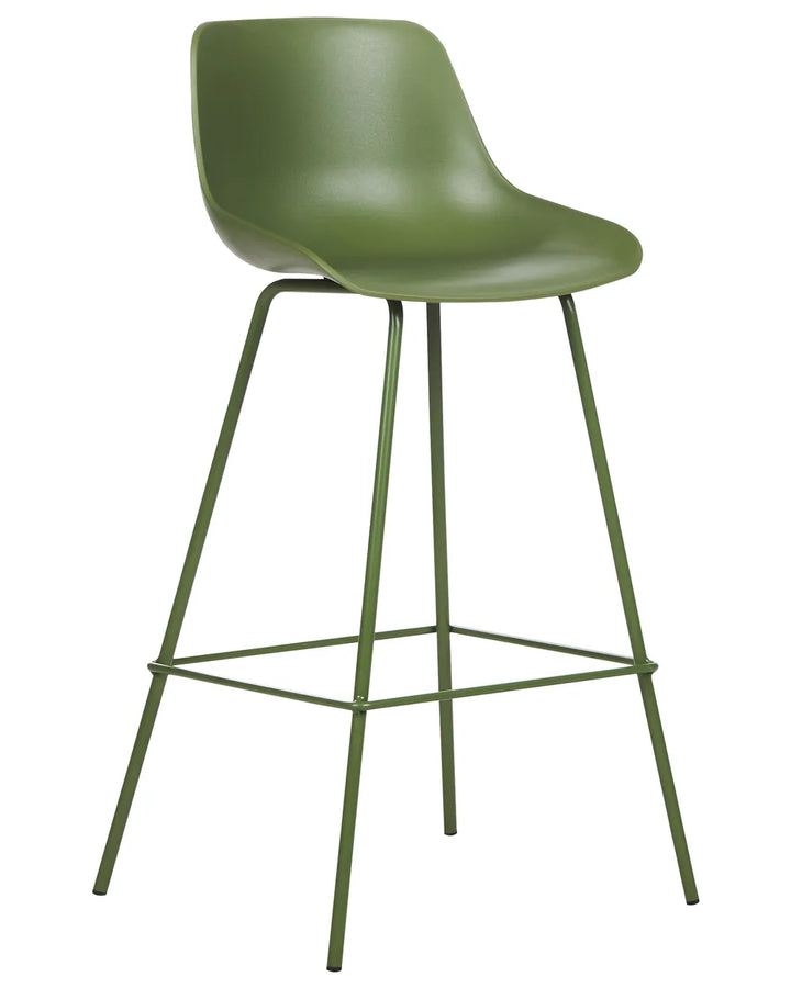 Set of 2 Bar Chairs Green Sturdy Frame Construction Revora