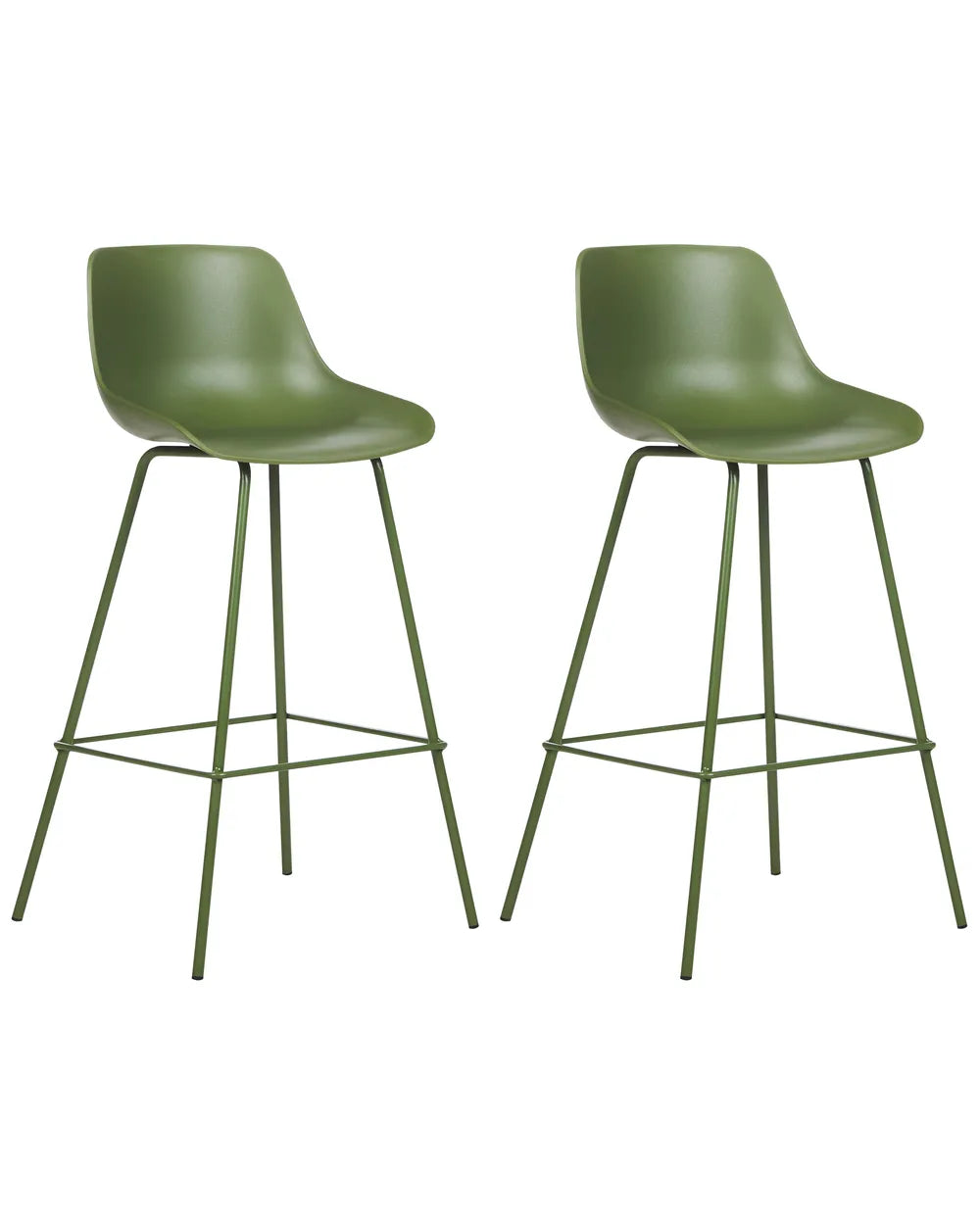 Set of 2 Bar Chairs Green Sturdy Frame Construction Revora