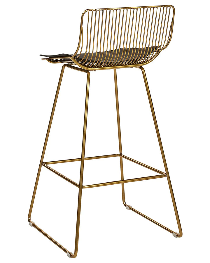 Set of 2 Bar Chairs Metal Gold Trendy Design and Colour Havaro