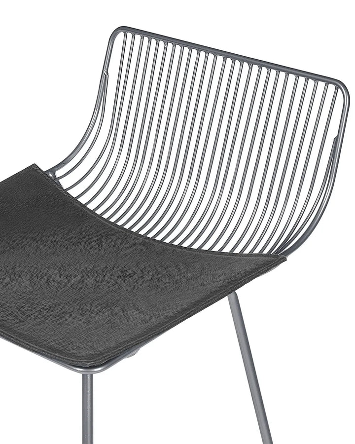 Set of 2 Bar Chairs Metal Silver Trendy Design and Colour Havaro