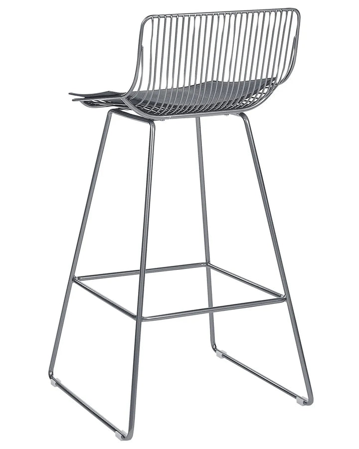 Set of 2 Bar Chairs Metal Silver Trendy Design and Colour Havaro