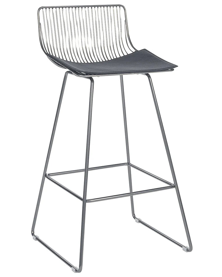 Set of 2 Bar Chairs Metal Silver Trendy Design and Colour Havaro