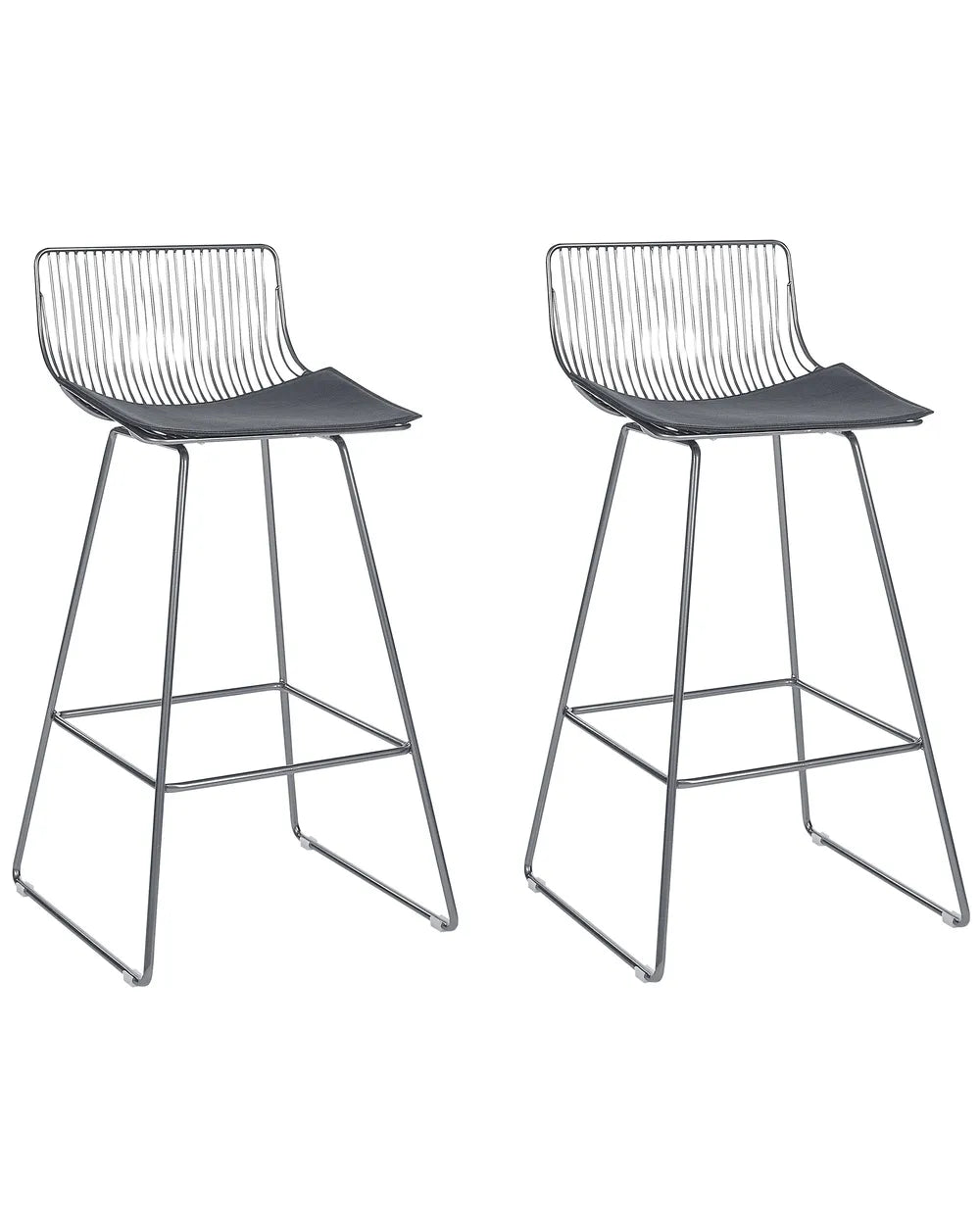 Set of 2 Bar Chairs Metal Silver Trendy Design and Colour Havaro