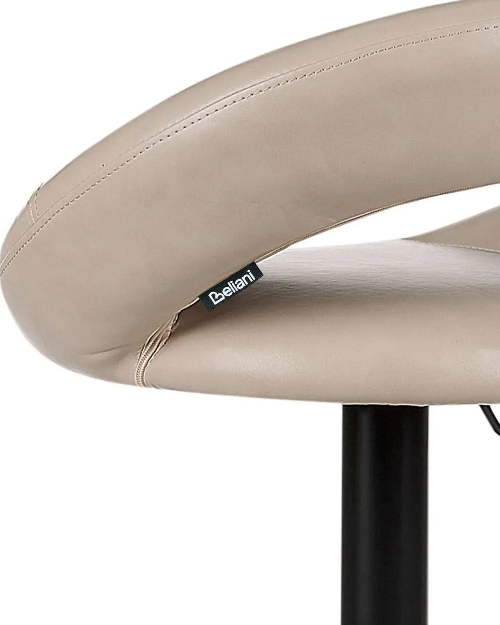 Set of 2 Bar Chairs Faux Leather Swivel Light Beige Novaro