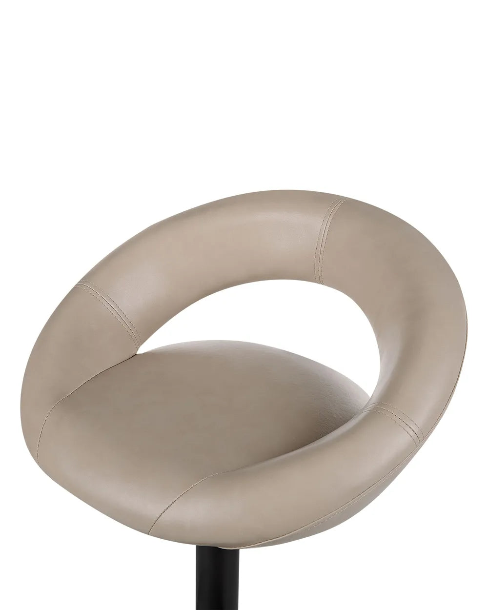 Set of 2 Bar Chairs Faux Leather Swivel Light Beige Novaro