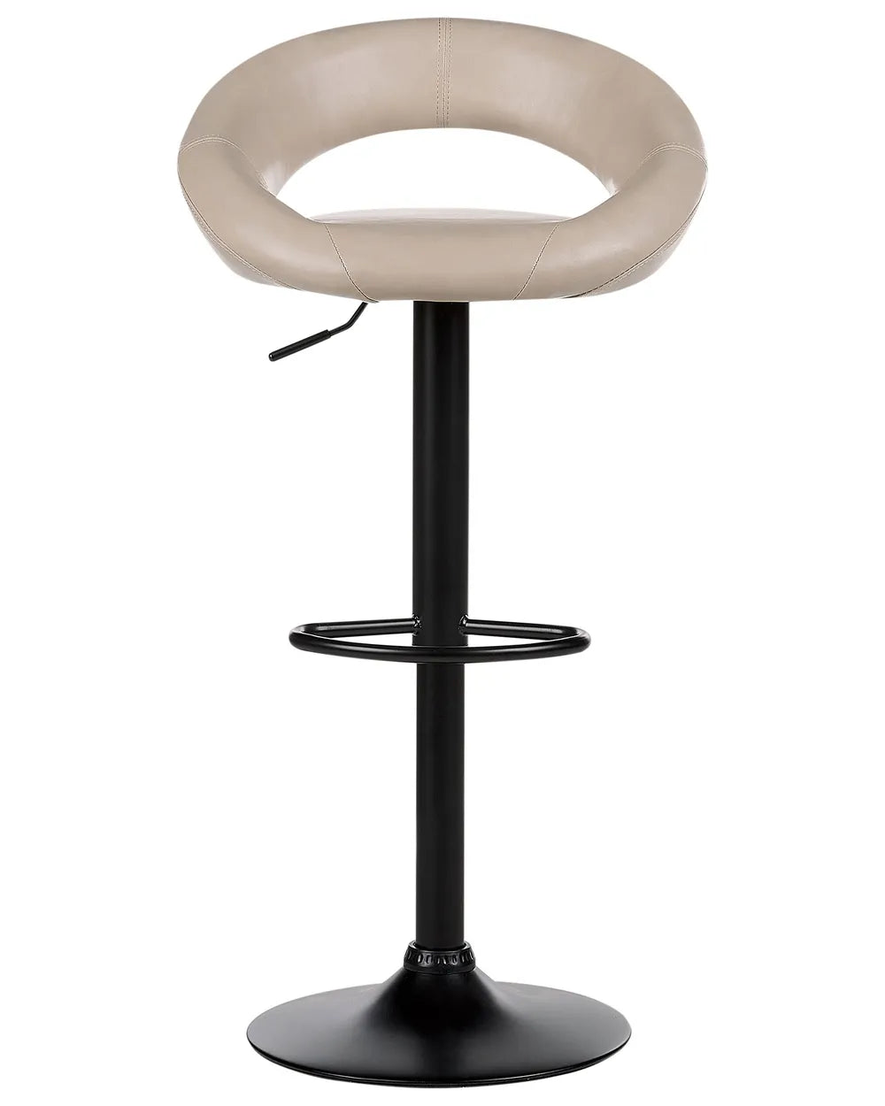 Set of 2 Bar Chairs Faux Leather Swivel Light Beige Novaro