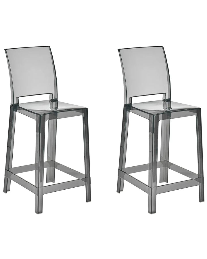 Set of 2 Bar Chairs Black Exceptionally Easy Care Wostin