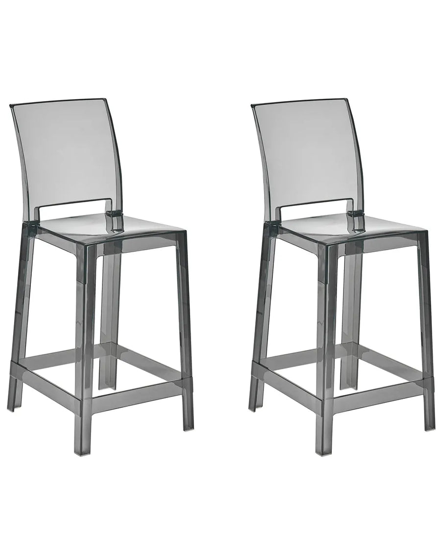 Set of 2 Bar Chairs Black Exceptionally Easy Care Wostin