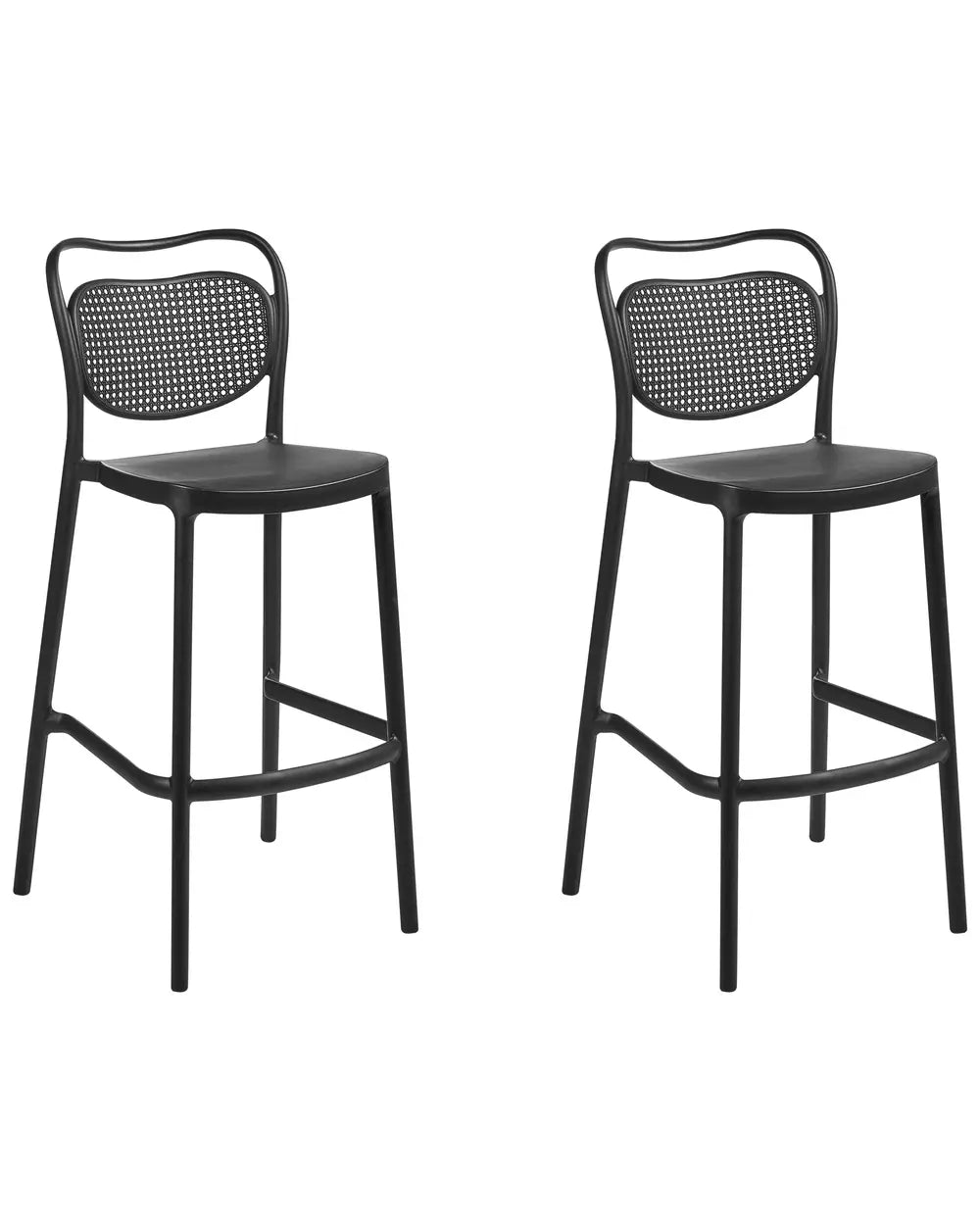 Set of 2 Garden Bar Chairs Black Retro Style Mistral