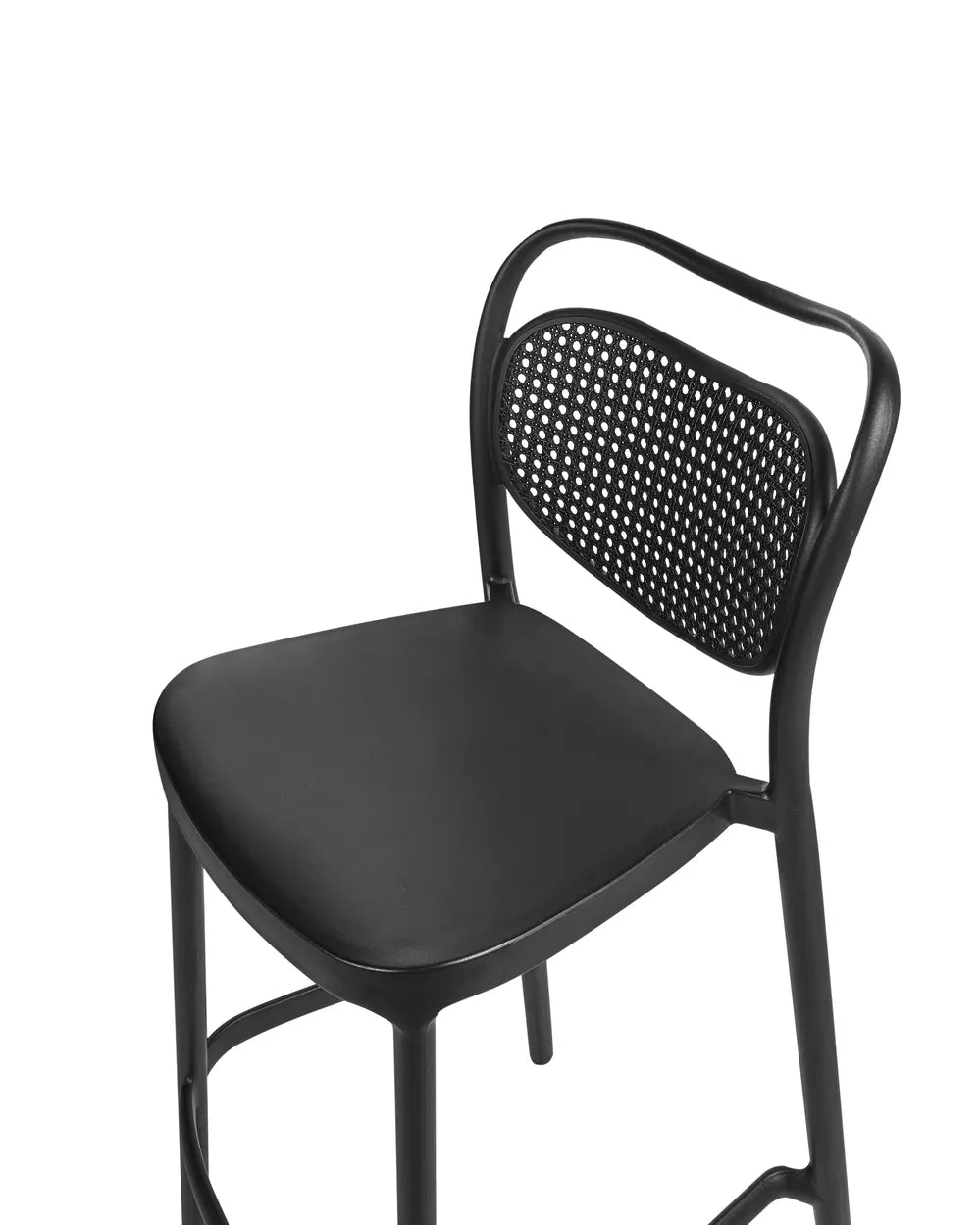 Set of 2 Garden Bar Chairs Black Retro Style Mistral